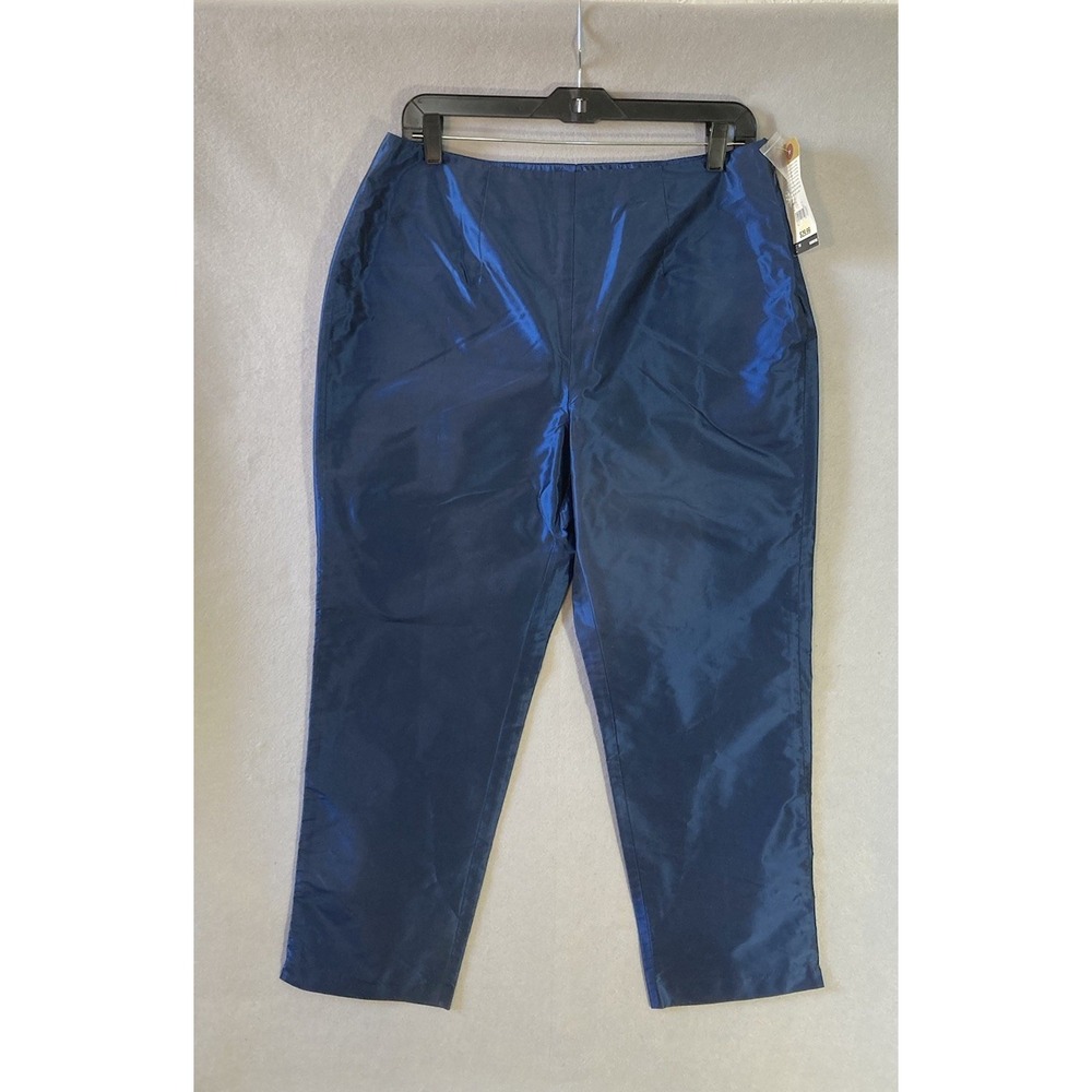 Y2K Merona 100% Silk Taffeta Blue Pants Slacks NWT Vintage